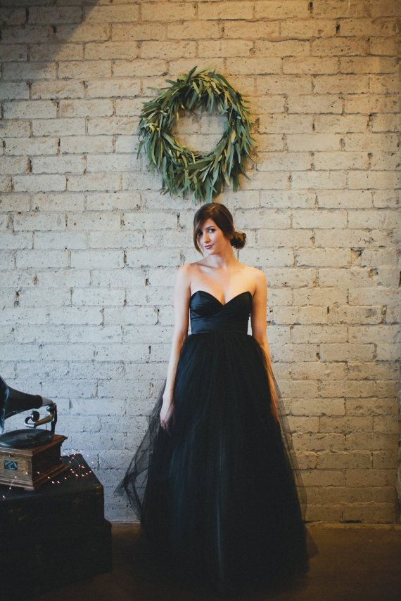 Wedding - Black Floor Length Strapless - Gallery Gown By Ouma
