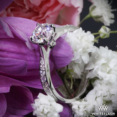 زفاف - Platinum "Legato Sleek Line Pave" Diamond Engagement Ring