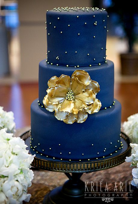 Hochzeit - Two-Tier Blue Ombre Wedding Cake - A Watercolor Wedding Cake Inspired By The Ocean