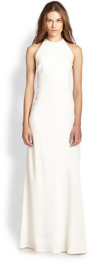 Hochzeit - Theory Cameron Lace Up-Back Halter Gown