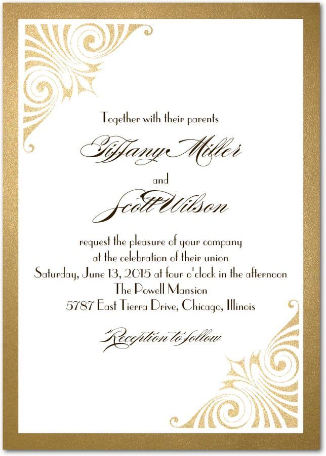 Hochzeit - Love And Luster - Signature White Wedding Invitations In Umber Or Gunmetal 