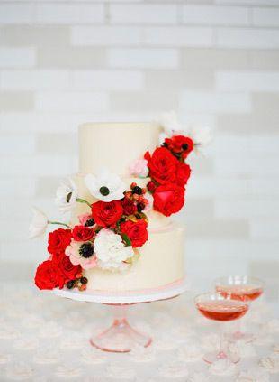 Wedding - Red Fall Wedding Cake