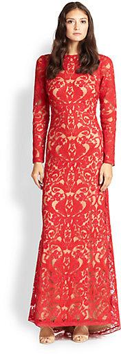 Hochzeit - Tadashi Shoji Cord-Embroidered Lace Gown