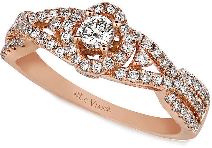 زفاف - Le Vian Diamond Diamond Ring (5/8 ct. t.w.) in 14k Rose Gold