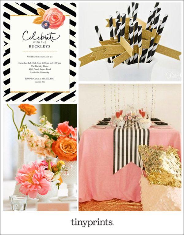 Mariage - Trendy Trim - Party Invitations In Black 