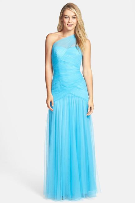 Hochzeit - ML Monique Lhuillier Bridesmaids Shirred One-Shoulder Tulle Gown (Nordstrom Exclusive)