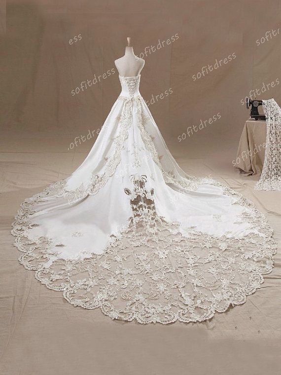 Mariage - Lace Wedding Dresses, Princess Wedding Dress, Ivory Wedding Dresses, Strapless Wedding Dresses, Wedding Dresses, BE0313