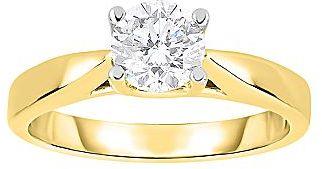Hochzeit - FINE JEWELRY True Love, Celebrate Romance 1 CT Diamond Solitaire 14K Yellow Gold Bridal Ring