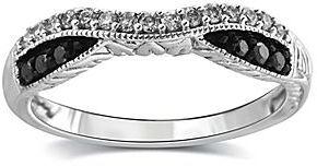 Hochzeit - FINE JEWELRY 1/4 CT. T.W. White and Color-Enhanced Black Diamond 10K White Gold Wedding Band