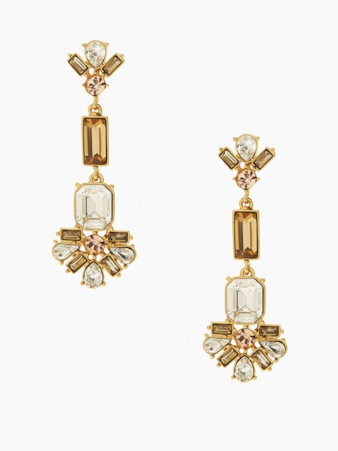 Свадьба - Crystal arches linear earrings
