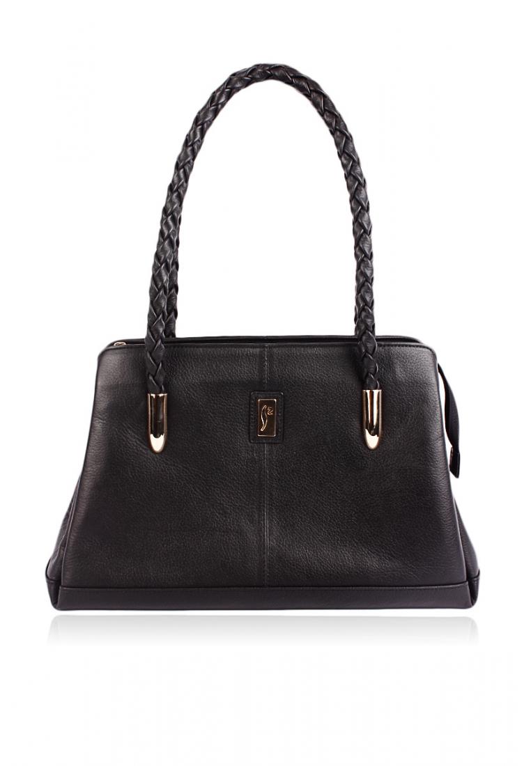 Mariage - Authentic Silkskin Black Braided Soft Leather Shoulder Bag