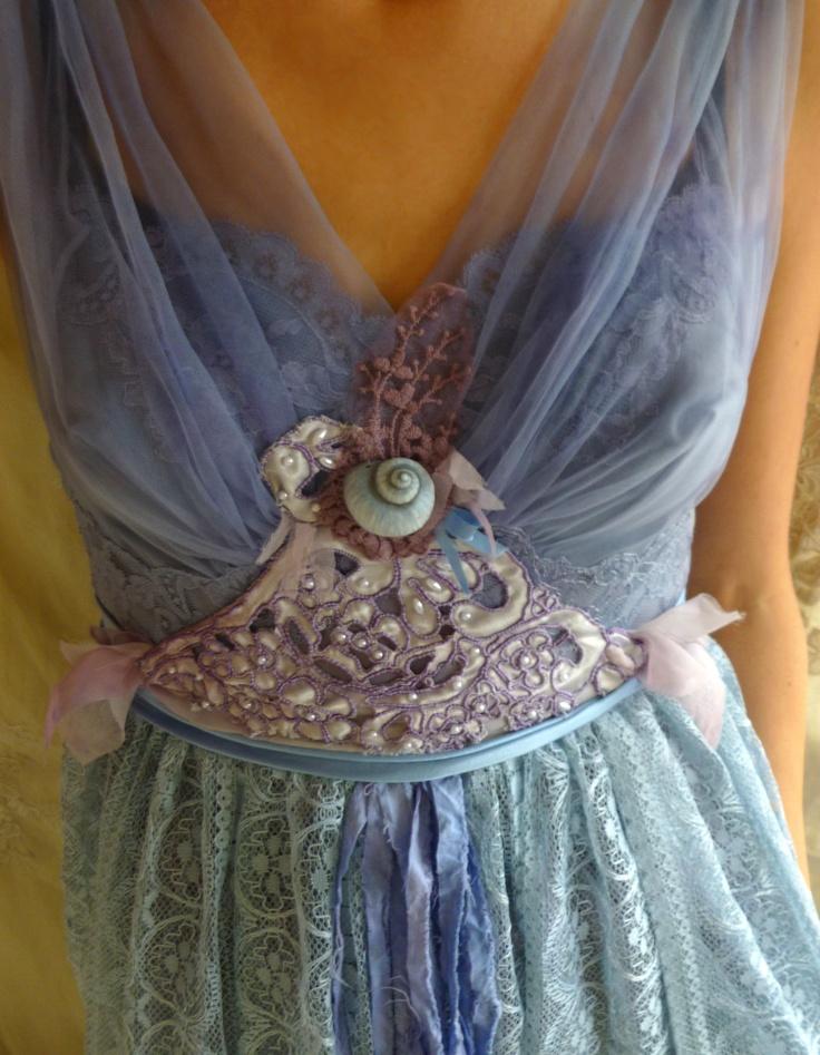 Wedding - RESERVED Lupin Faery Gown... Size Medium... Fairy Pixie Wedding Dress Formal Whimsical Fantasy Eco Friendly Recycled