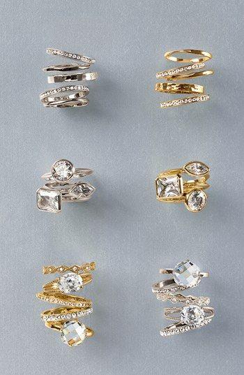 Hochzeit - Ariella Collection Slim Stackable Rings (Set Of 5)