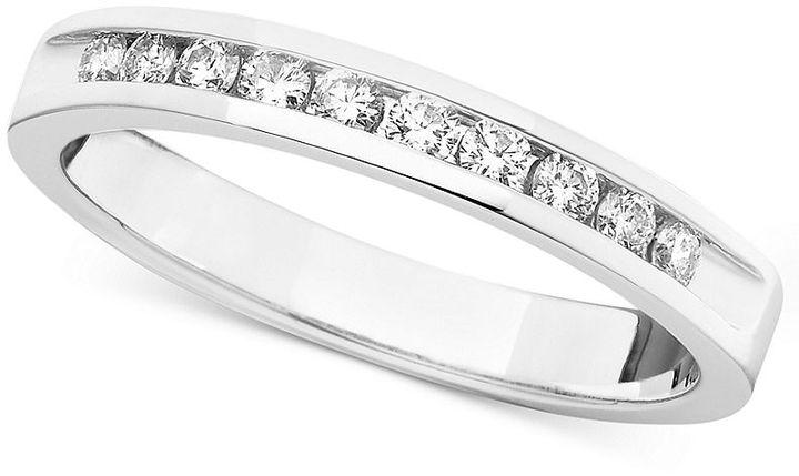زفاف - Diamond Ring, 14k White Gold Certified Diamond Band (1/4 ct. t.w.)