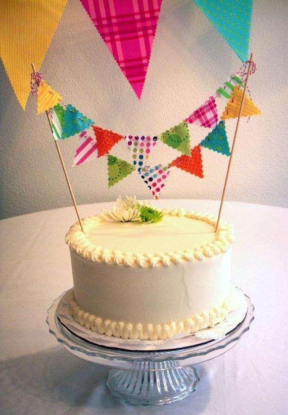 Mariage - Cake Bunting Whimsical Festive Banner On Bakers Twine