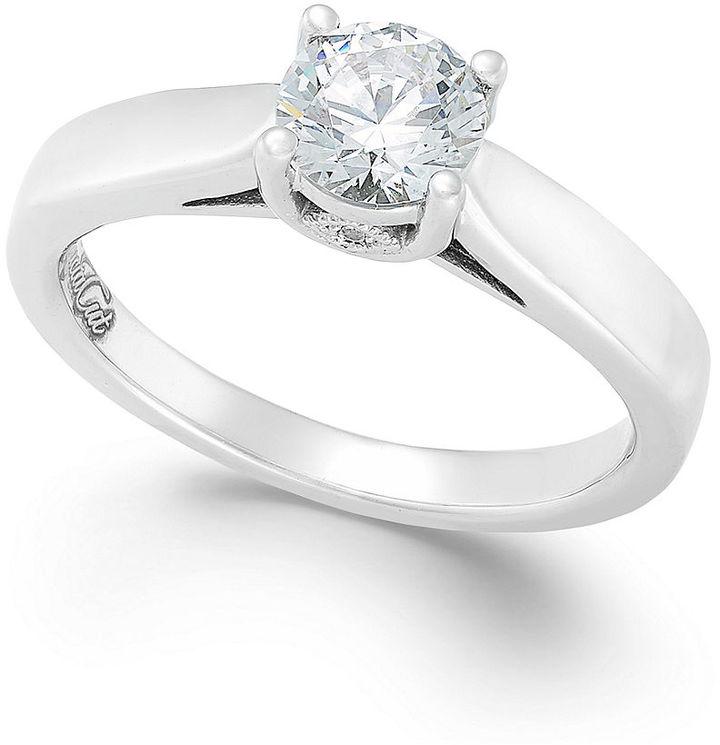 Hochzeit - Certified Diamond Solitaire Engagement Ring in 14k White Gold (3/4 ct. t.w.)
