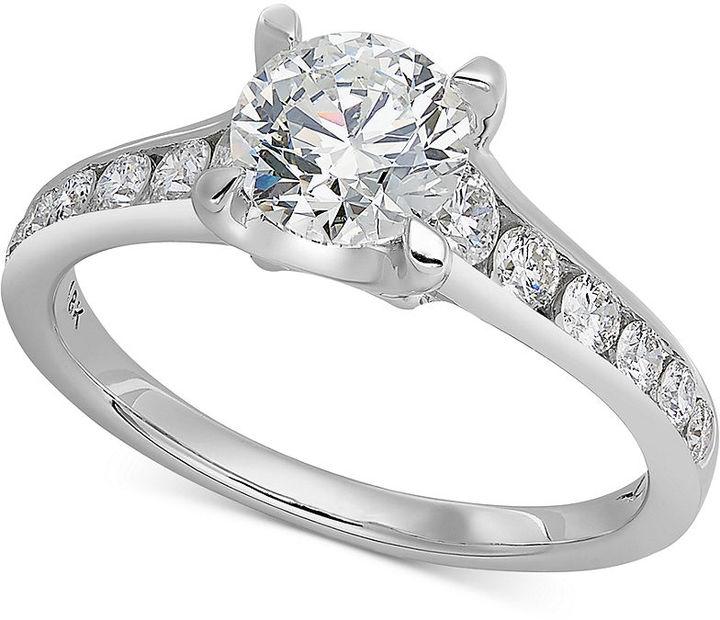Hochzeit - X3 Certified Diamond Channel a Ring in 18k White Gold (1-1/2 ct. t.w.)