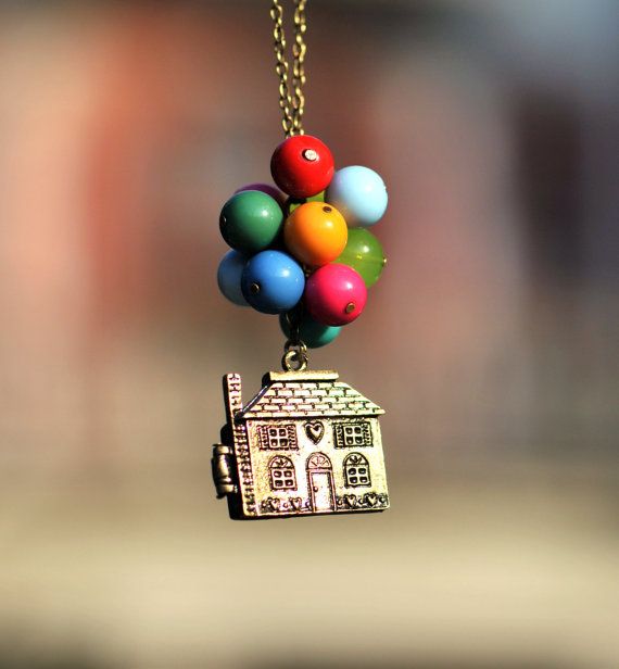 Wedding - Necklace,Beadwork Necklace ,Flying House,Flying Dreams,Up Movie Necklace