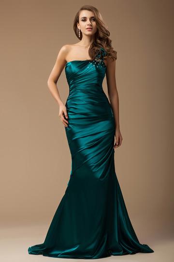 Mariage - Dorchester Floral Green Wrap Mermaid Evening Gown