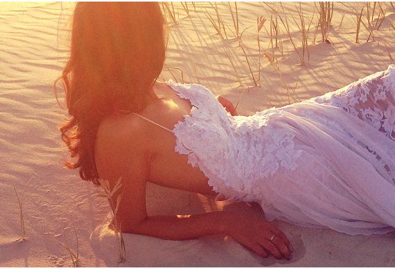 Свадьба - Breathtaking Beach Lace Wedding Dress With Stunning Low Back And Floaty Skirt