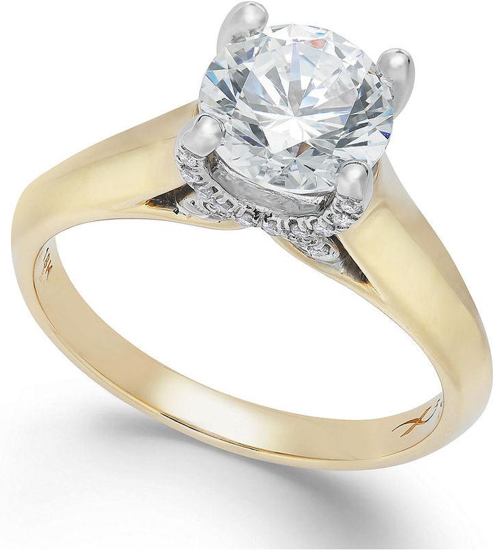 زفاف - X3 Certified Diamond Engagement Ring in 18k Gold (1-1/2 ct. t.w.)