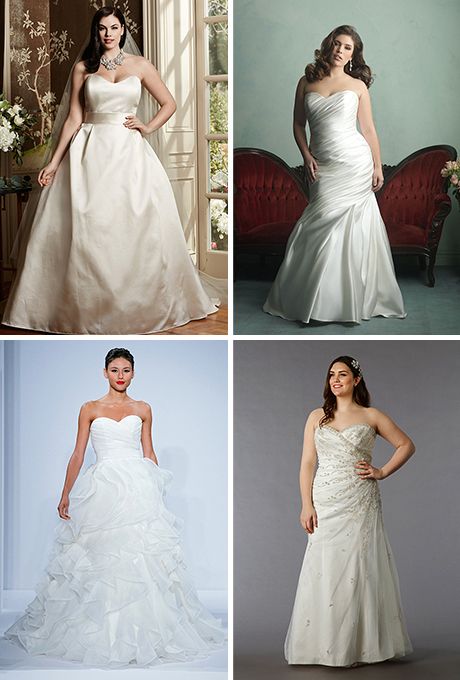 Hochzeit - Strapless Plus Size Wedding Dresses