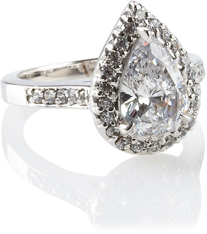 زفاف - Fantasia Antique Pear-Shaped Ring, Size 6
