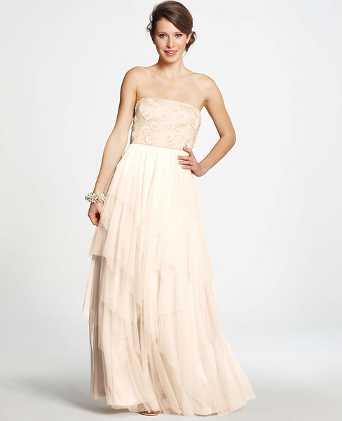 Mariage - Beaded Tulle Strapless Wedding Dress