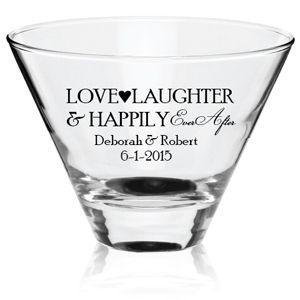 Wedding - Wedding Words Personalized Stemless Martini Glasses
