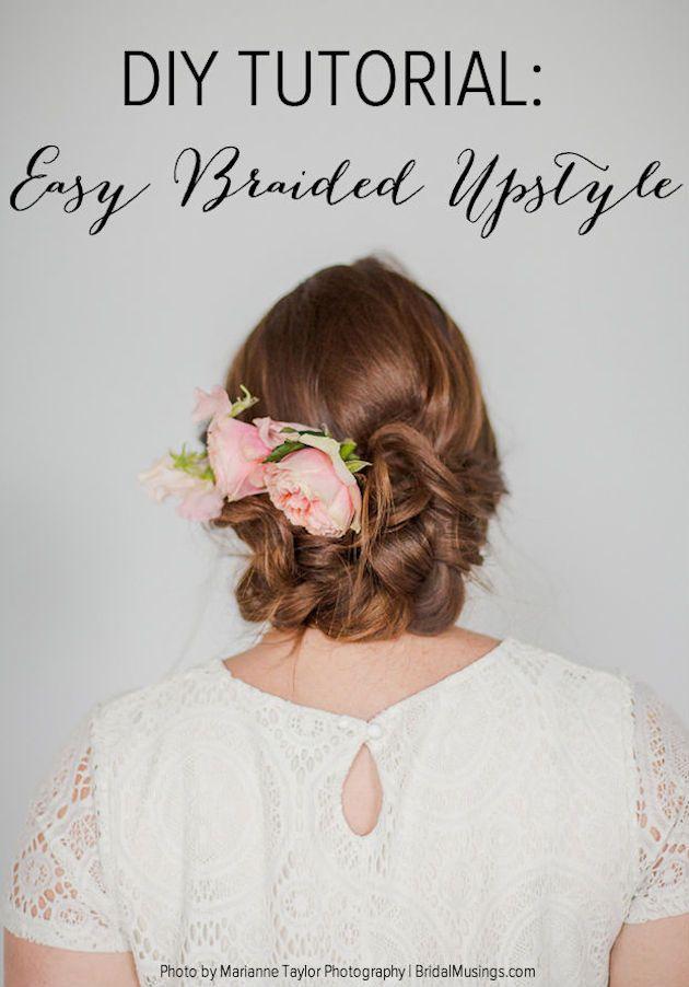 Свадьба - DIY Easy Braided Upstyle Tutorial