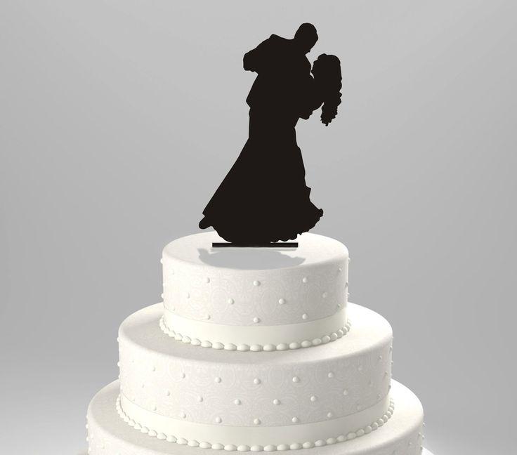 زفاف - Wedding Cake Topper Silhouette Groom Dipping Bride, Acrylic Cake Topper [CT26]