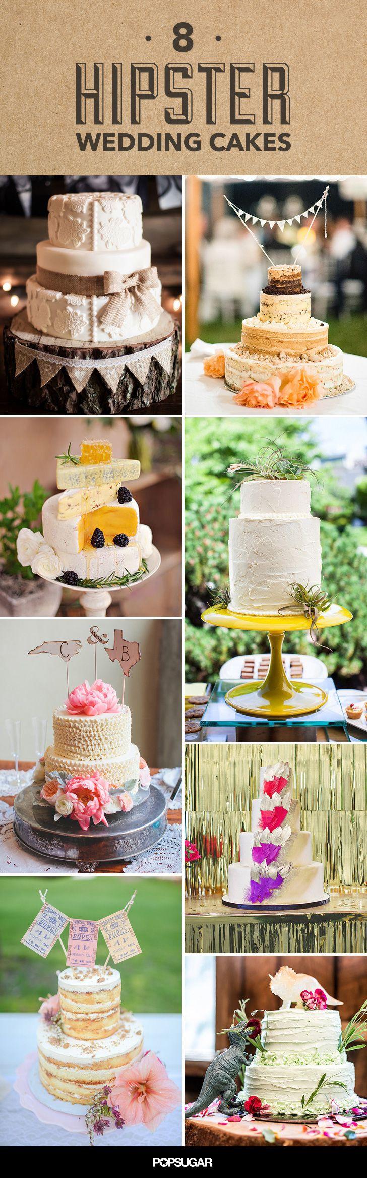 Hochzeit - These Hipster Wedding Cakes Are So Sweet