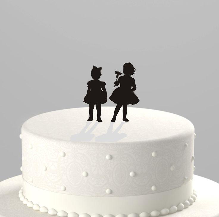 Hochzeit - Add A Child Cake Topper Silhouette, Acrylic Cake Topper [CT67]