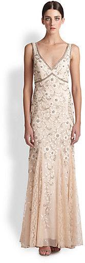 Wedding - Sue Wong Beaded & Floral Embroidered Tulle Gown