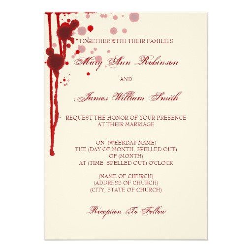 Hochzeit - Vampire Halloween Wedding Fake Blood Red