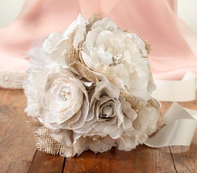 Mariage - 10PCs Ceremony - Bouquets  wedding cotton fabric flowers
