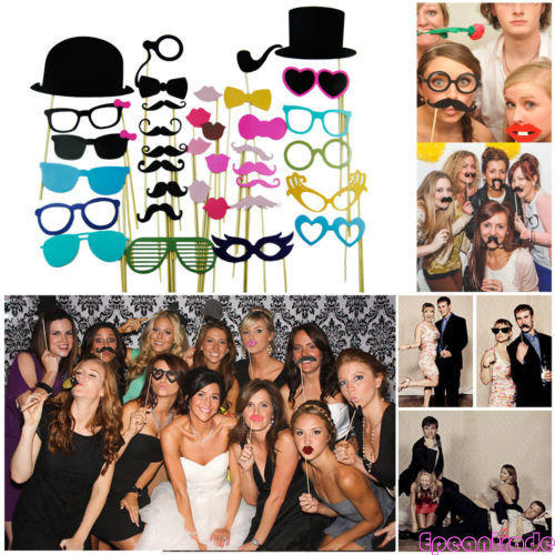 Свадьба - DIY Photo Booth Props Mustache On A Stick For Wedding Birthday Christmas Party