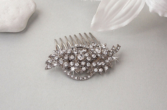 Hochzeit - Bridal Hair Comb, Vintage Art Deco Style Head Piece, Crystal Hair Comb, Wedding Hair Comb, Wedding Accessories - MIA
