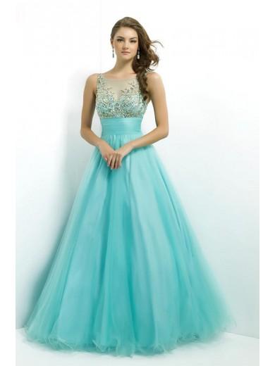 زفاف - A-line/Princess Sleeveless Bateau Floor-length Chiffon Lace Evening Dress - Formal Dresses