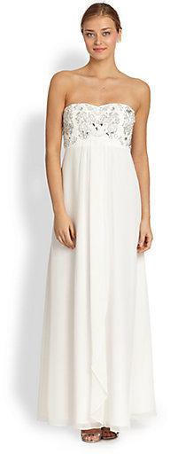 Hochzeit - Aidan Mattox Embellished Strapless Empire Gown