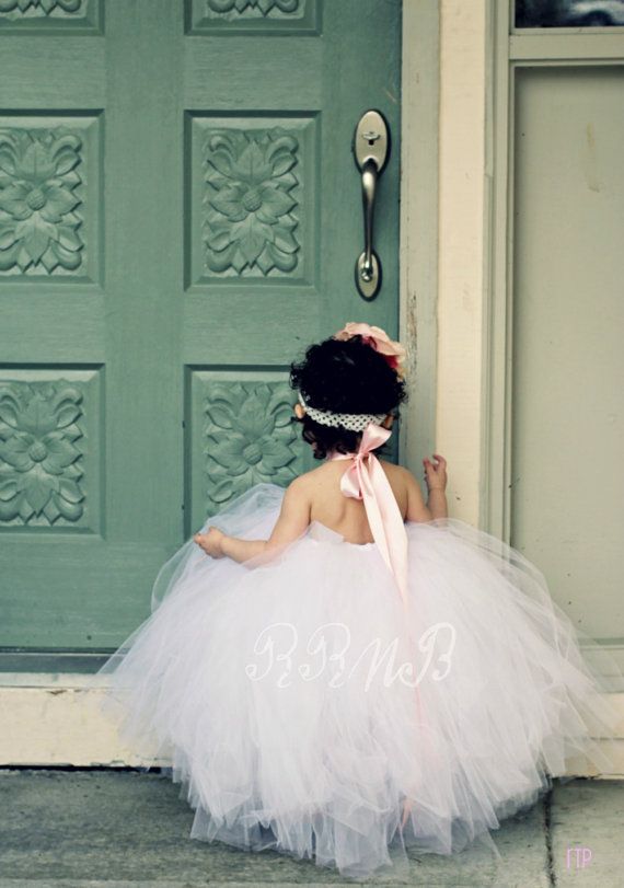 Wedding - Blushing Beauty Flower Girl Dress - Ribbons N' Royalty Couture Collection - Weddings, Tutu, Special Occasions, Dress - Up To 26" Long ONLY