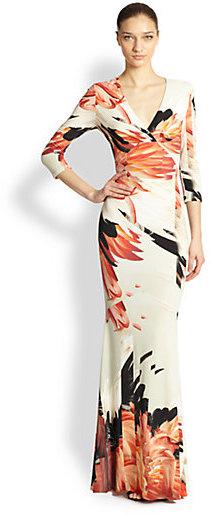 Mariage - Roberto Cavalli Stretch Floral Gown