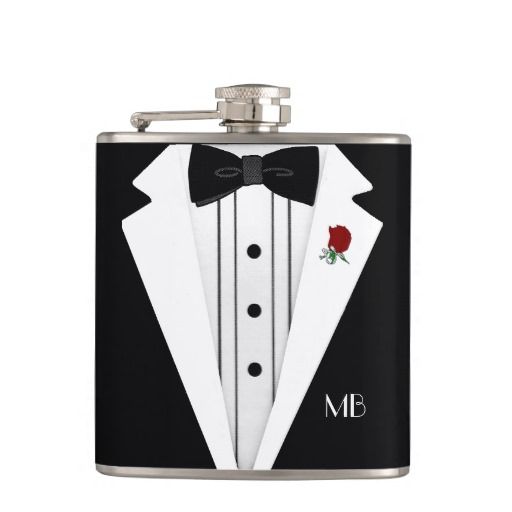 Mariage - Wedding Tuxedo-Grooms Hip Flasks