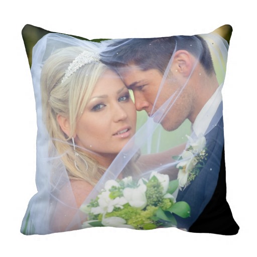 Hochzeit - Photo Monogram Names Wedding Keepsake Pillow