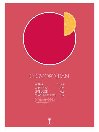 Hochzeit - Cosmopolitan Cocktail Recipe Poster (Imperial) Art Print By Jazzy Phae