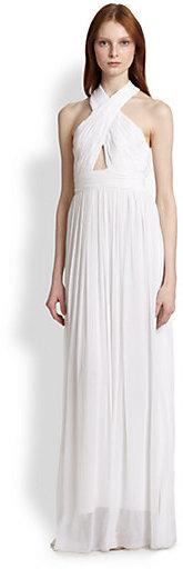 Mariage - Alice + Olivia Jaelyn Crossover-Top Cutout Gown