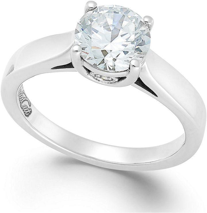 زفاف - Certified Diamond Solitaire Engagement Ring in 14k White Gold (1-1/2 ct. t.w.)