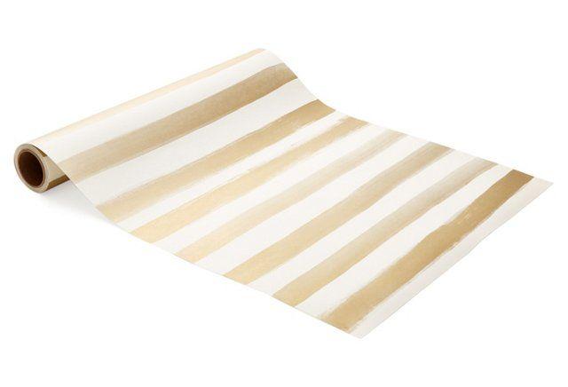 Mariage - Shimmering Stripe Paper Table Runner