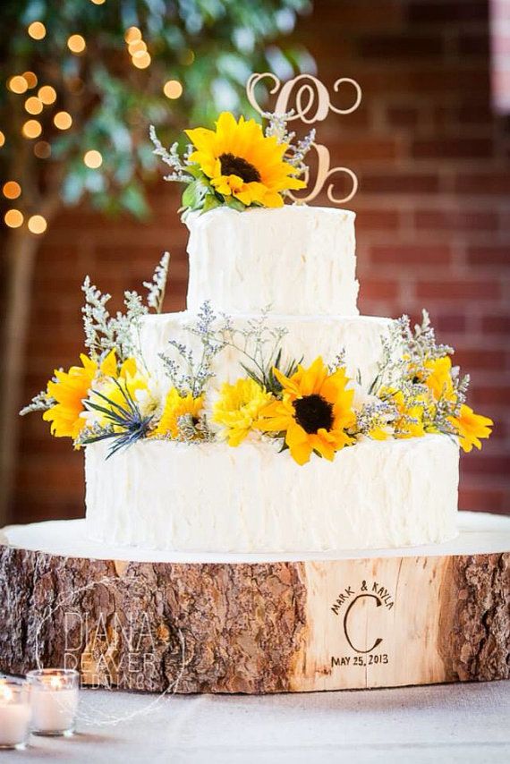 Свадьба - 12" STUMP Rustic Wood Tree Slice Wedding Cake Base, Wooden Stand