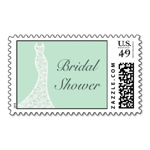 زفاف - Lacy Mint Bridal Shower Stamp